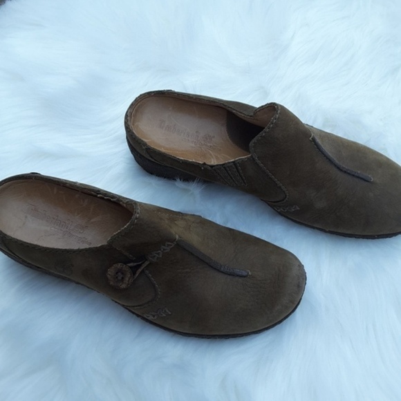 TIMBERLAND comforia system brown Mules sz 8m - Picture 1 of 5